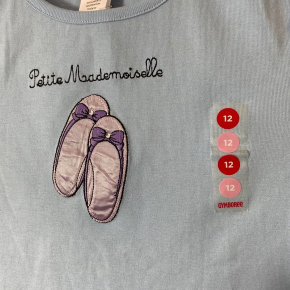 Gymboree Petite Mademoiselle Blue Ballet Slippers T-shirt FLAW nwt Size 12 - Picture 3 of 6